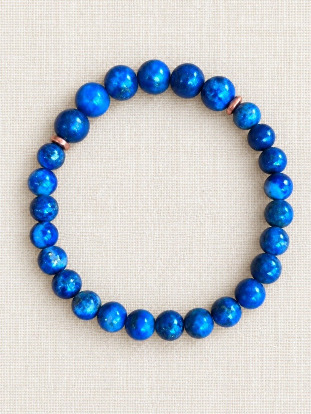 Lapis Lazuli Beaded Stretch Bracelet | Handmade
